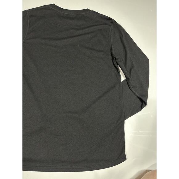 Omni Wool Shirt Men's Large Black Base Layer Wool Blend Crew Neck Long Sleeve - Picture 12 of 13